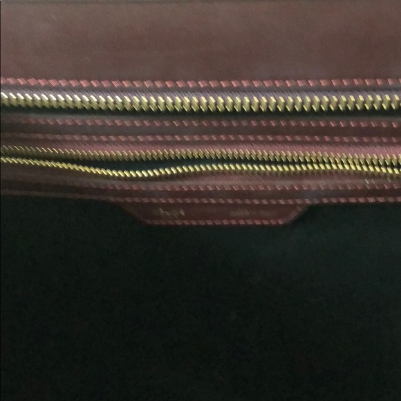 Celina Luggage Bag burgundy leather Blue suede - Picture 5 of 8